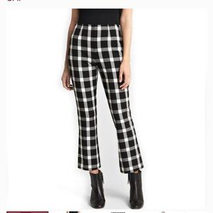 GAP Womens Pants Size 2 Black & White Plaid Crop Flare